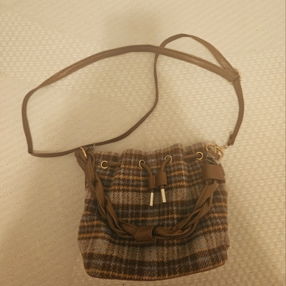 Small brown plaid purse - Picture 1 of 2